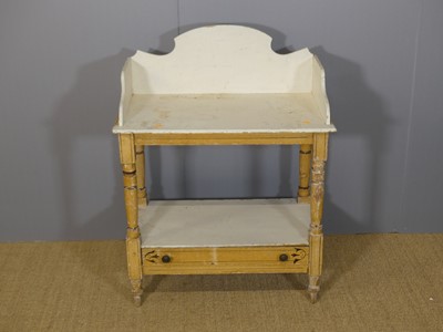 Lot 627 - A Victorian rustic painted pine two-tier wash...