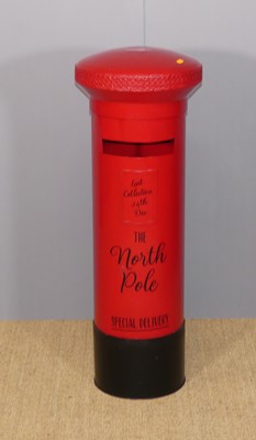 Lot 639 - A red painted metal novelty postbox, titled...