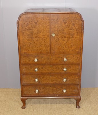 Lot 644 - A 1930s figured walnut and crossbanded...