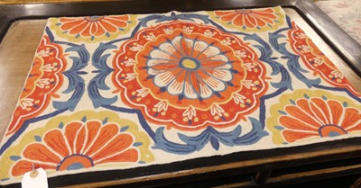 Lot 720 - A Kashmiri design bright colour floral...