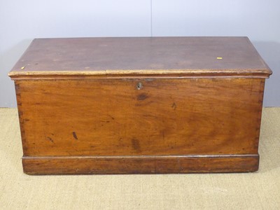Lot 680 - A circa 1900 mahogany hinge topped tool chest,...