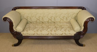 Lot 692 - A mid-Victorian mahogany double scroll-end...