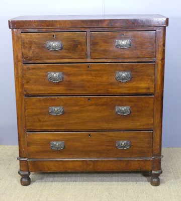 Lot 707 - A mid-Victorian walnut round cornered chest of...