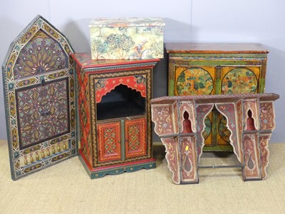 Lot 710 - Indonesian painted occasional furniture, to...