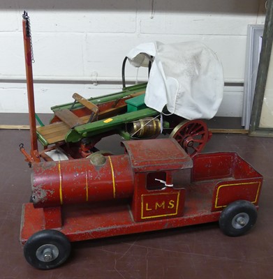 Lot 127 - A tinplate child's toy train, length 50cm;...