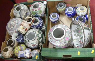 Lot 128 - A collection of reproduction Oriental ceramics,...