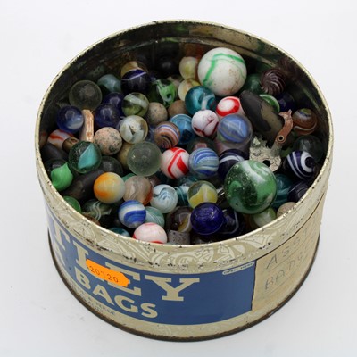 Lot 184 - A collection of glass marbles, 19th century...