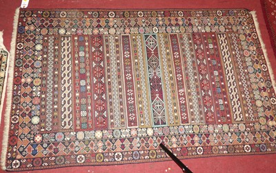 Lot 747 - A Turkish woollen bright coloured ground kilim...