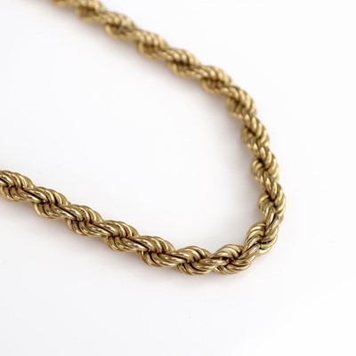 Lot 215 - A modern 9ct gold ropetwist necklace, 50cm, 9.8g